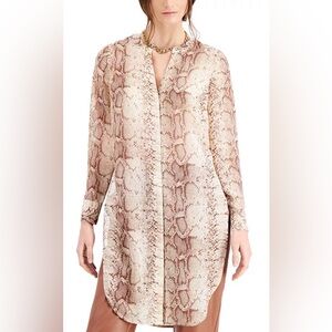 Bar III Brown Snake Print Tunic Blouse